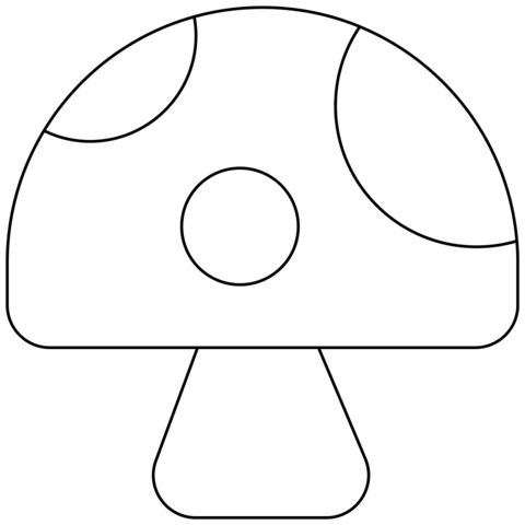 Mushroom Emoji Coloring Page